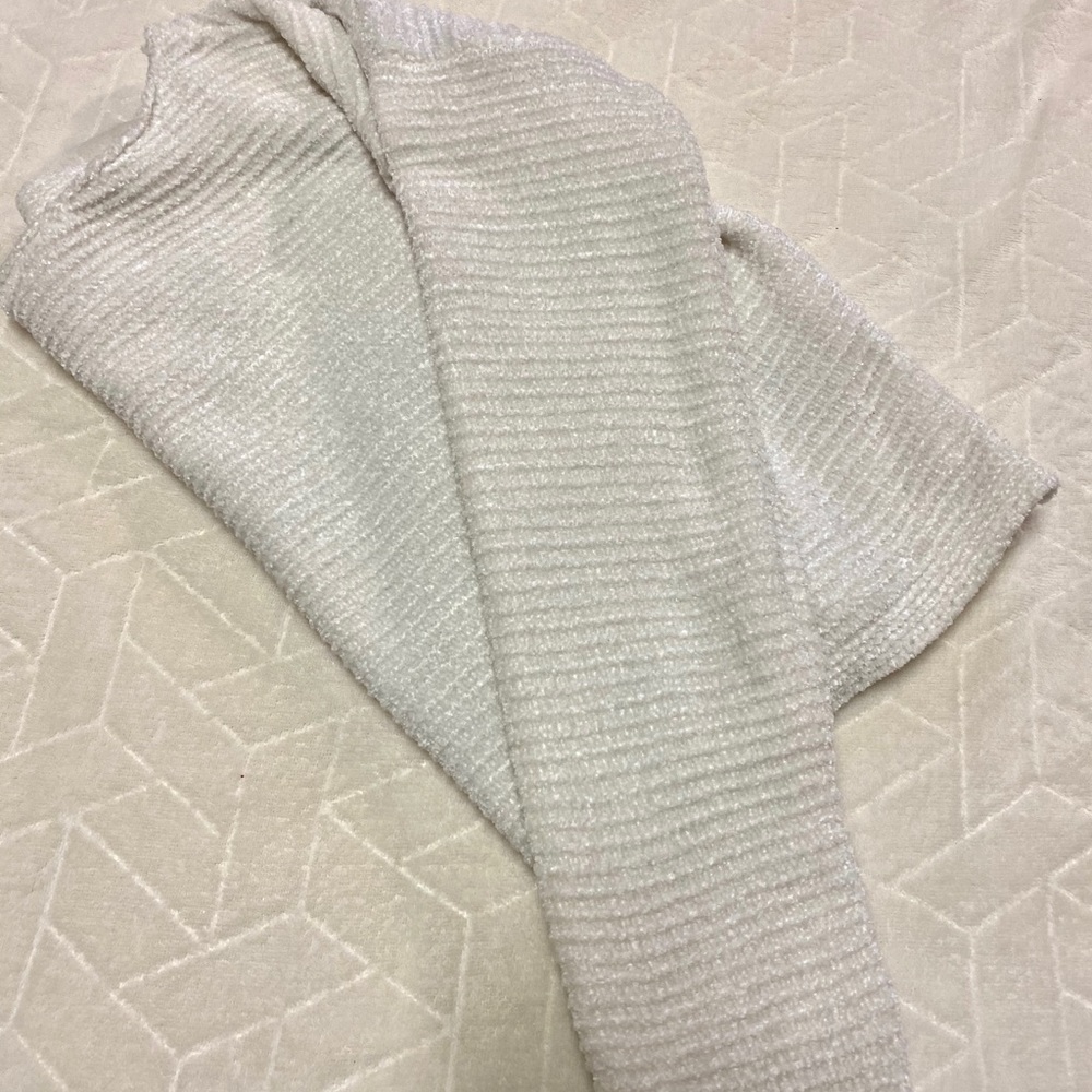 White Garage Fuzzy Crop Sweater